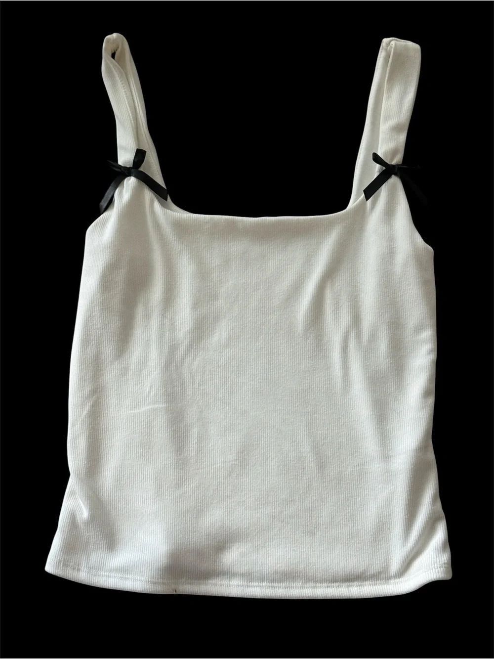 Gaze Square-Neck Tank with Black Bows!
